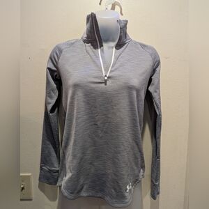 Under Armour Women's Heathered Gray Quarter-Zip Sweatshirt Size Large